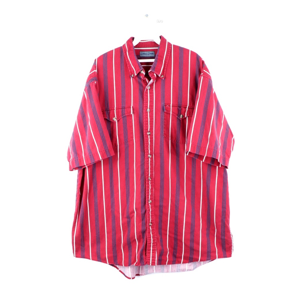 Vintage 90s Streetwear Striped Double Pocket Shirt